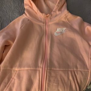 girls coral nike hooded jacket